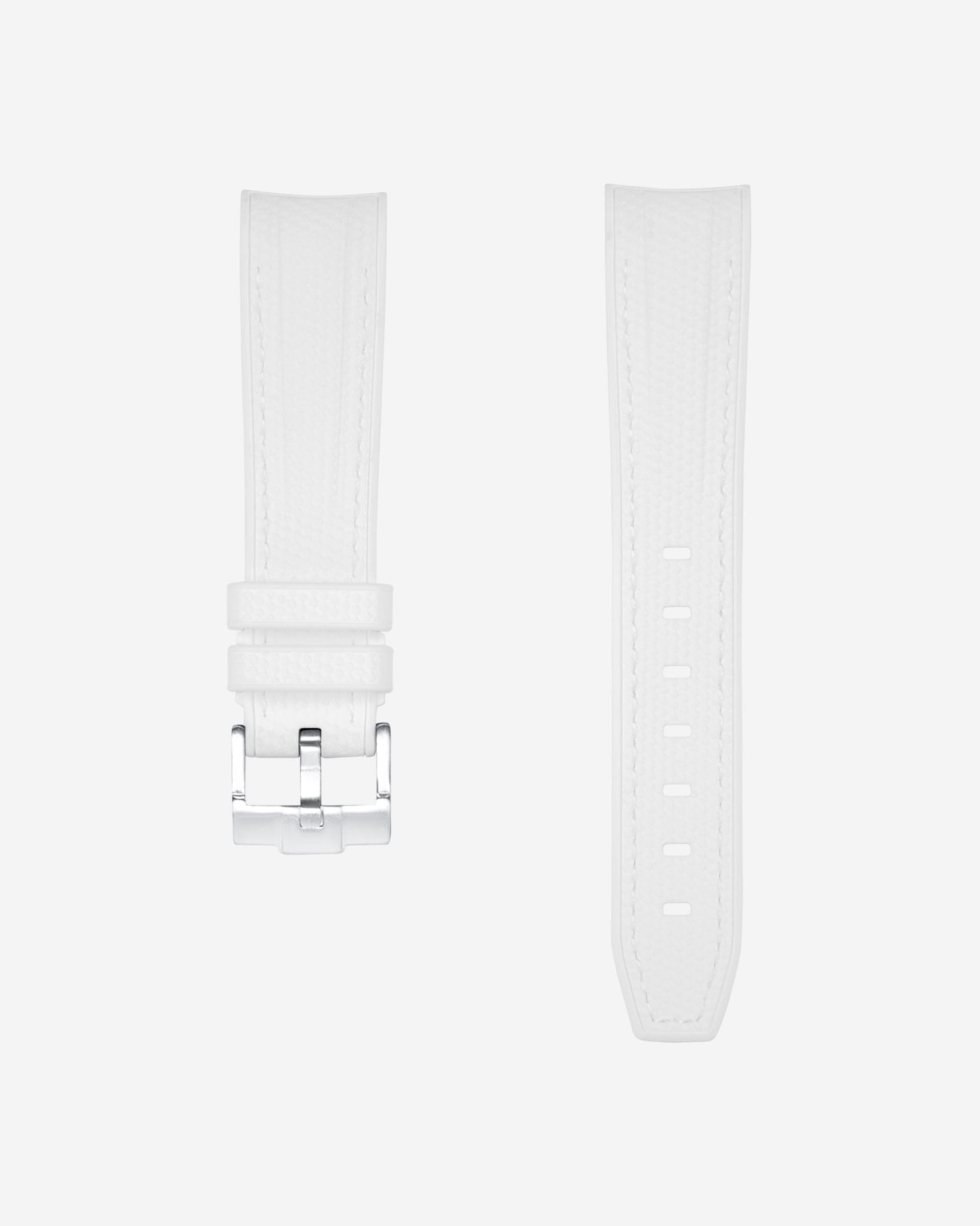 Curved Vertech Rubber Strap - White - OM Luxury